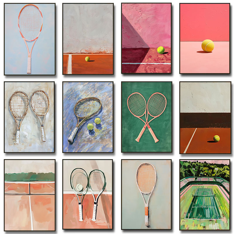 Póster de ilustración de raque - Badminton Photo reseña y precio